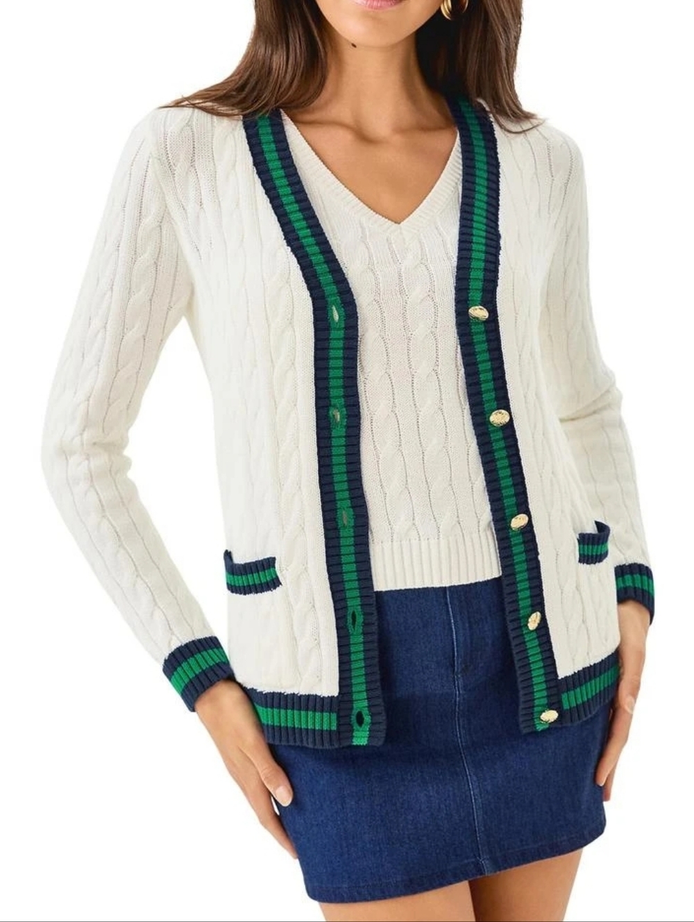 Lilly Pulitzer Brockton Cotton V-neck Cardigan - M
